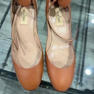 Valentino Women's Tan Leather Loafers
